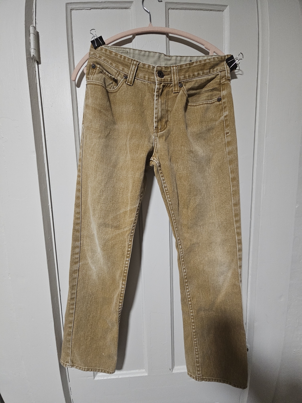 Vintage Style Tan/Wash Straight Leg Jeans | Size 30x30